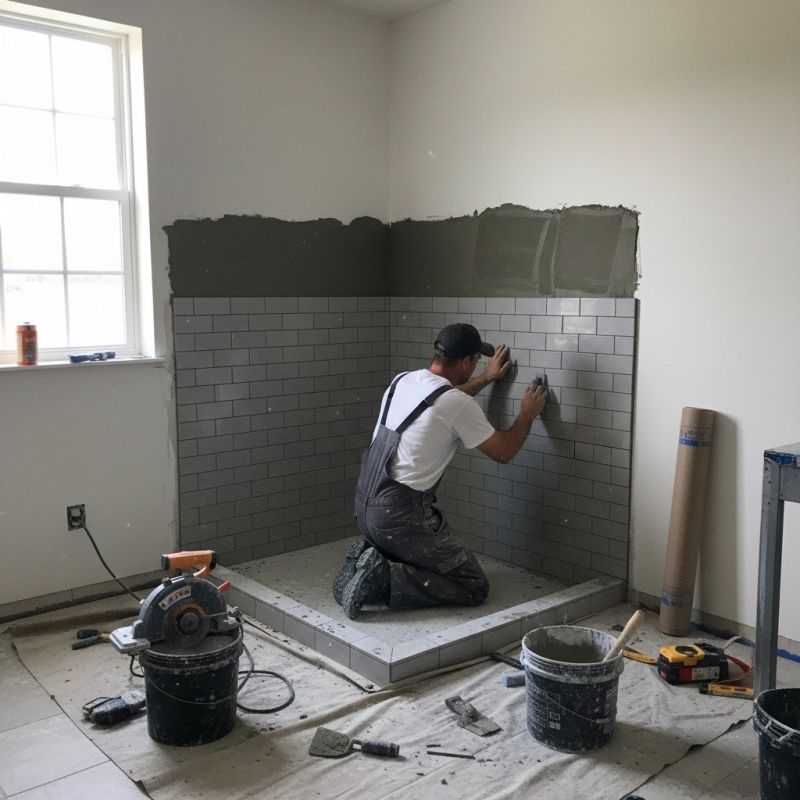 Shower Tile Laying